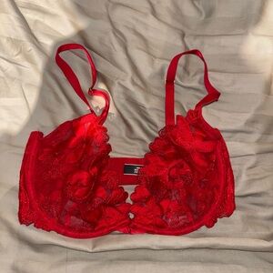 Victoria’s Secret Red Lace Unlined Underwire Bra